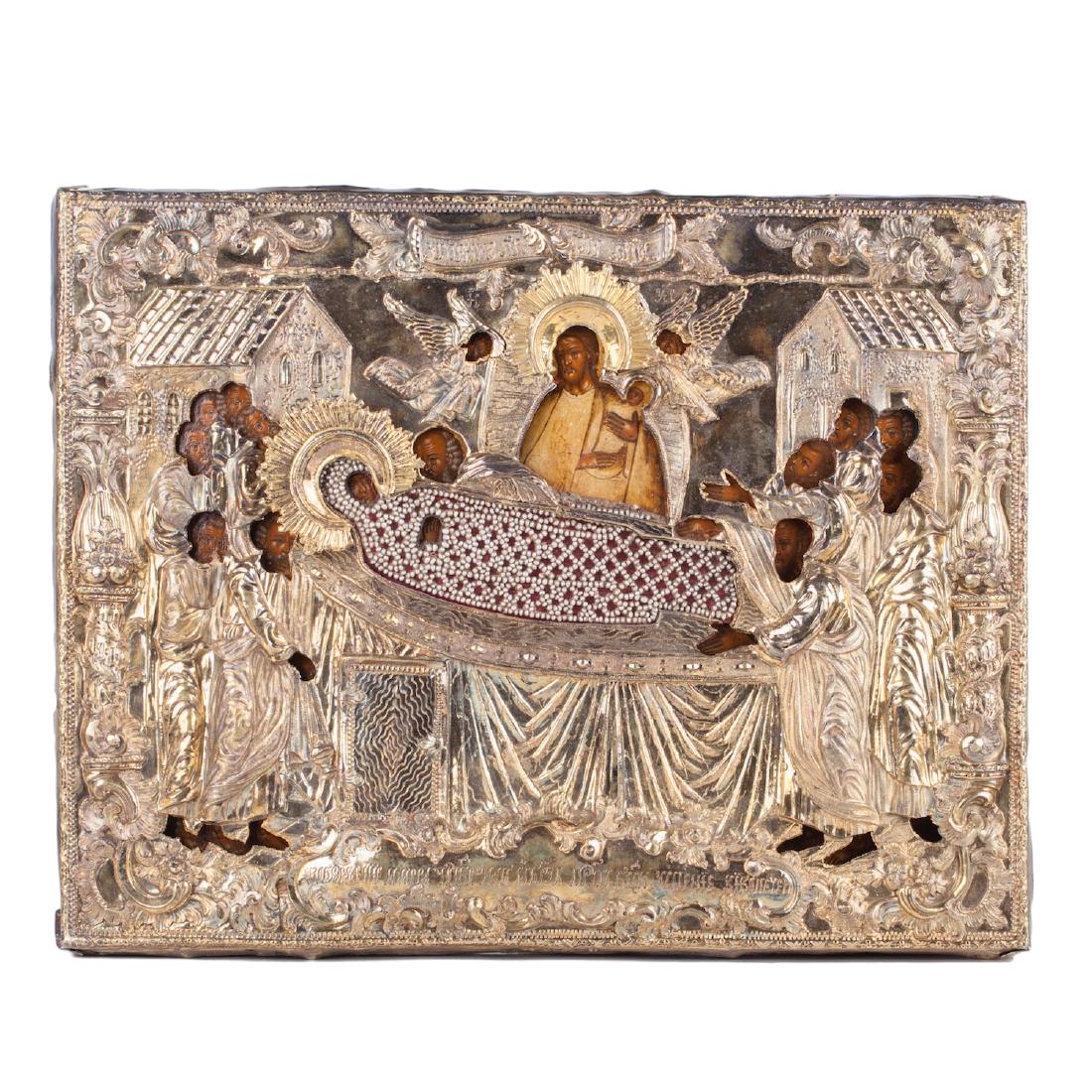 Rare Russian icon of Mother of God Assumption — image 1