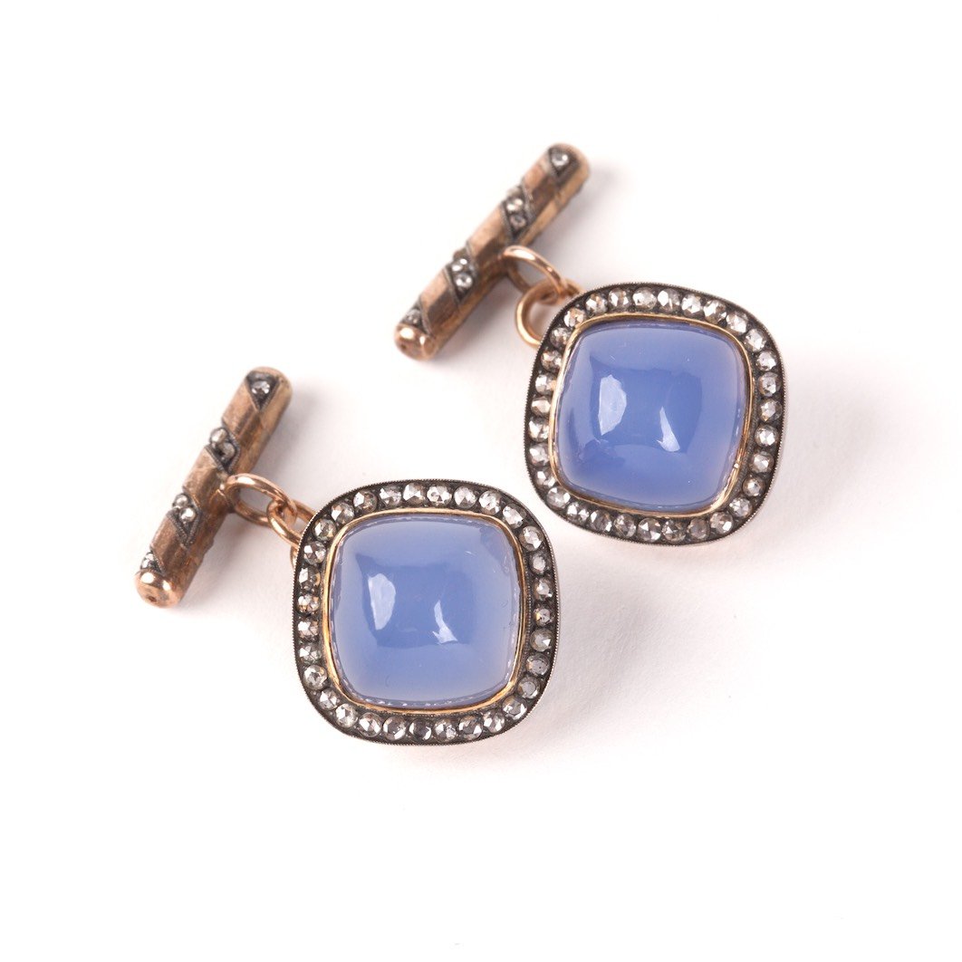 Russian cufflinks. Petersburg. AH and 56 marks. — image 1
