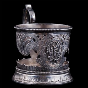V.Morozov engraved silver ajour teaglass holder — image 2