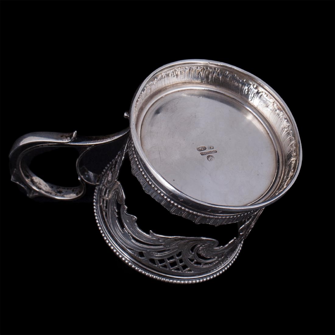 V.Morozov engraved silver ajour teaglass holder — image 4