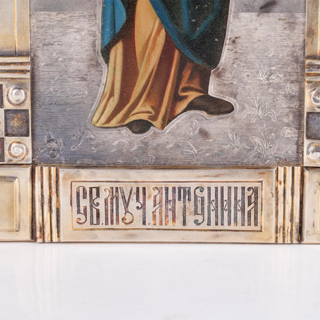 Rare Russian Art Nouveau icon of Saint Antonina — image 2
