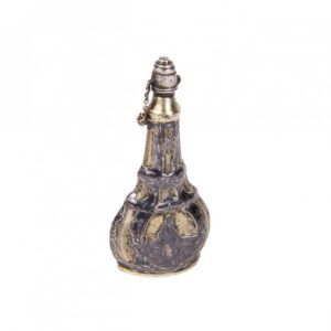 Russian silver-gilt and niello flask with Genre scene — image 2