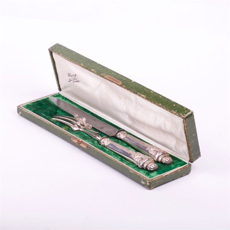 Silver set of 2 pieces for meat. French. — image 1