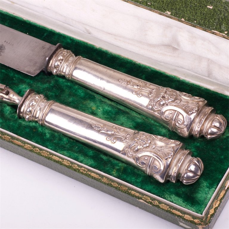 Silver set of 2 pieces for meat. French. — image 2