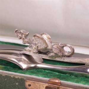 Silver set of 2 pieces for meat. French. — image 3