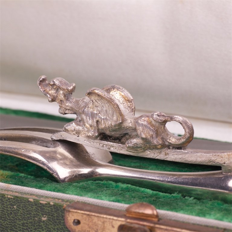 Silver set of 2 pieces for meat. French. — image 3