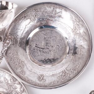 Antique Vietnam sterling silver tea set of 21 pieces — image 4