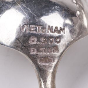 Antique Vietnam sterling silver tea set of 21 pieces — image 6