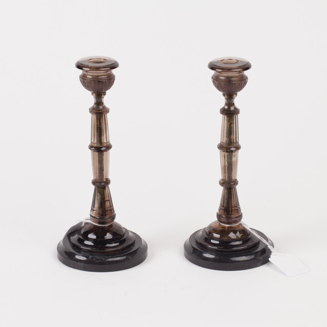 Pair of candlesticks. Petersburg Lapidary Factory. 19th — image 1