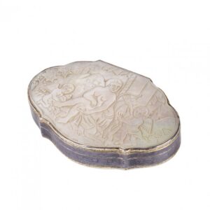 Russian silver, niello and mother of pearl carved box — image 1