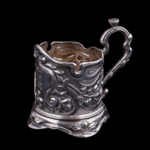 Russian silver teaglass holder. N. Bobir — image 1