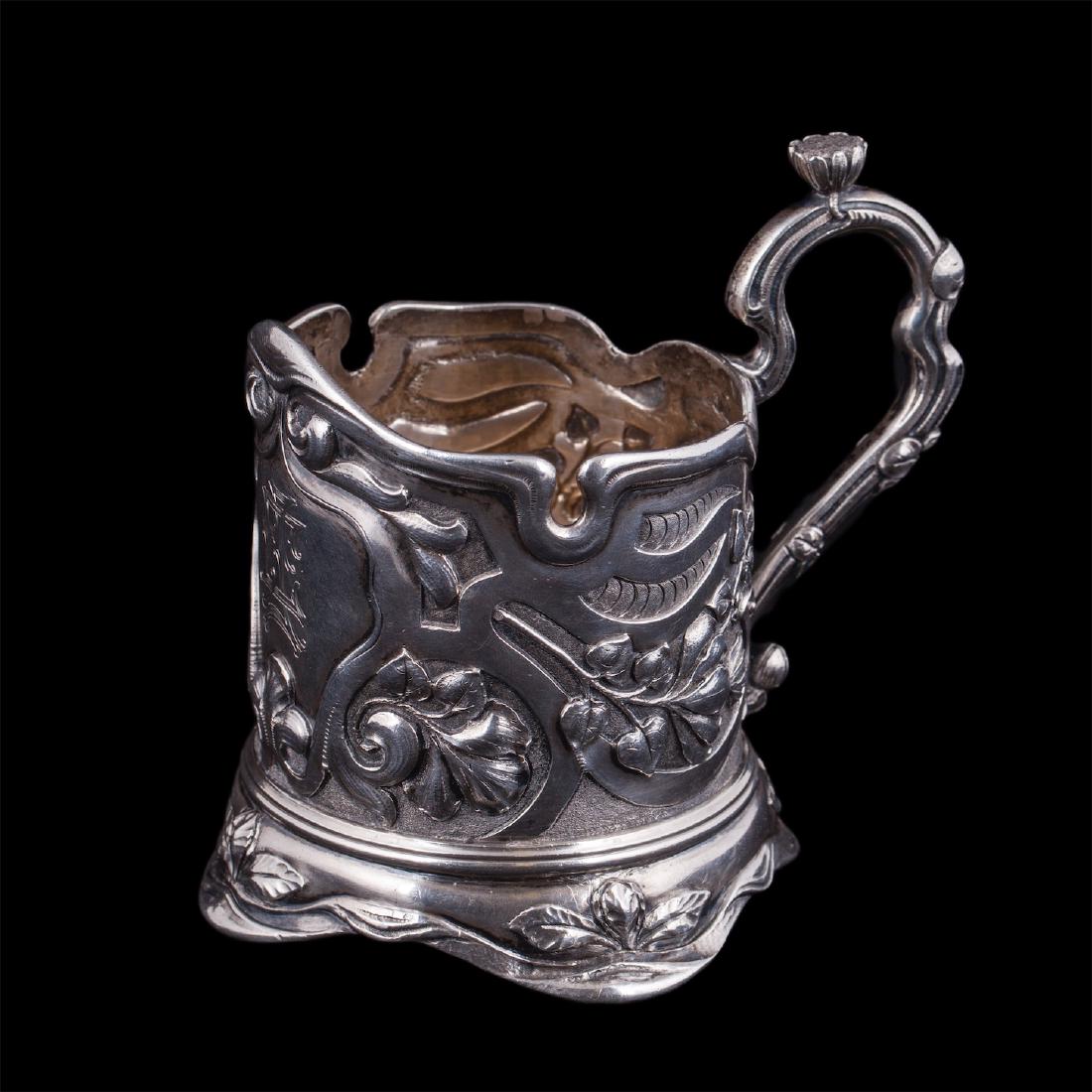Russian silver teaglass holder. N. Bobir — image 1