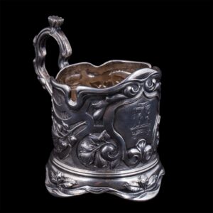 Russian silver teaglass holder. N. Bobir — image 2
