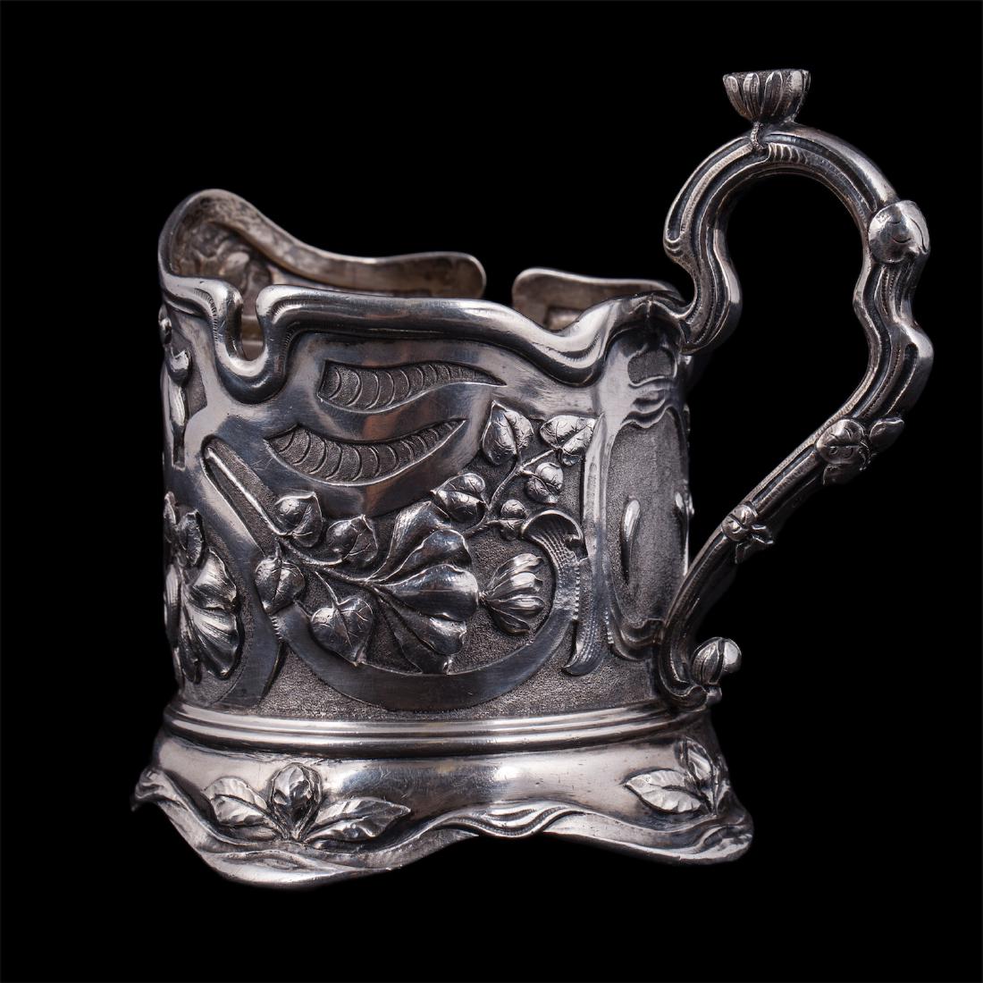 Russian silver teaglass holder. N. Bobir — image 5