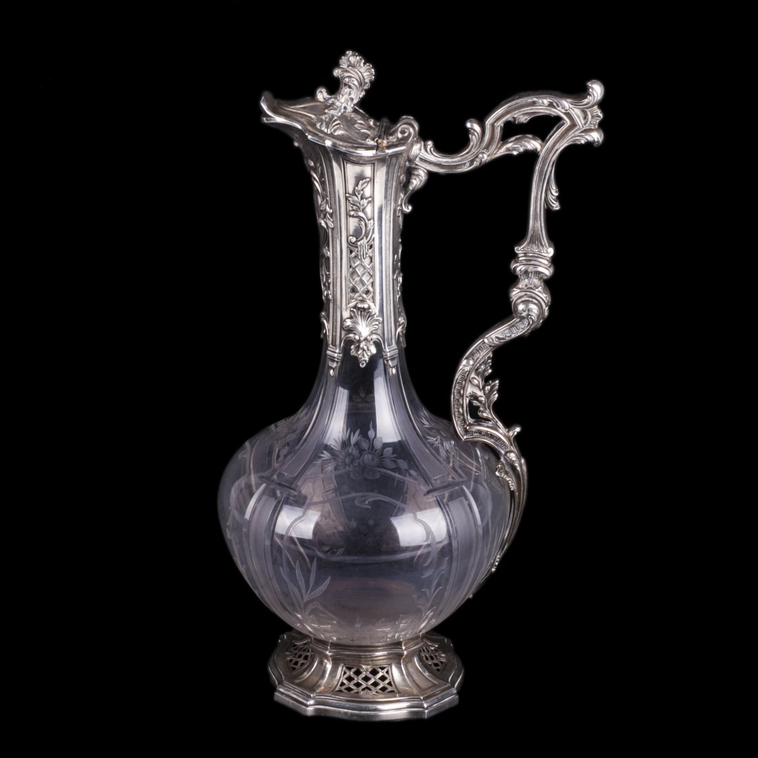 Antique French silver mounted decanter — image 2