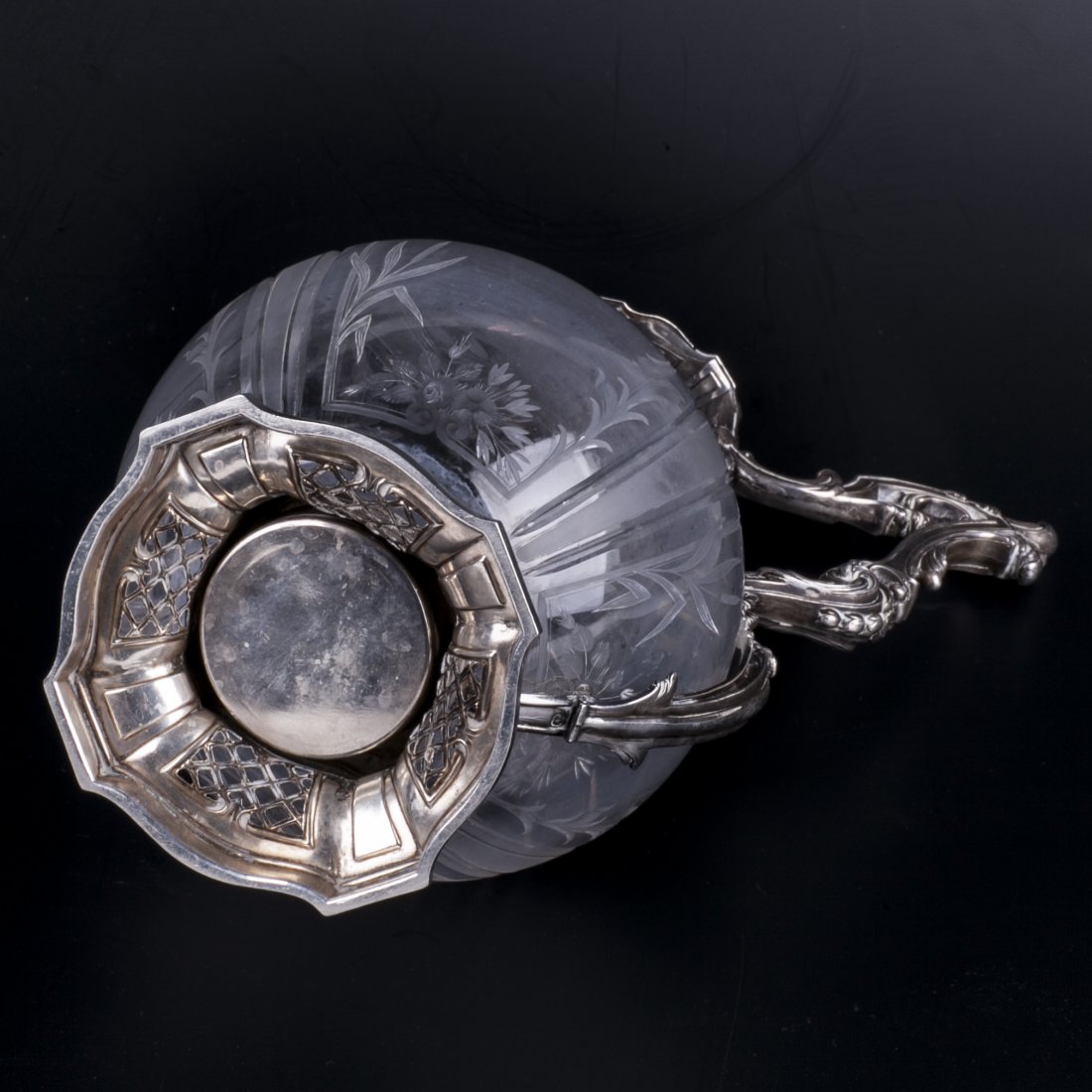 Antique French silver mounted decanter — image 5
