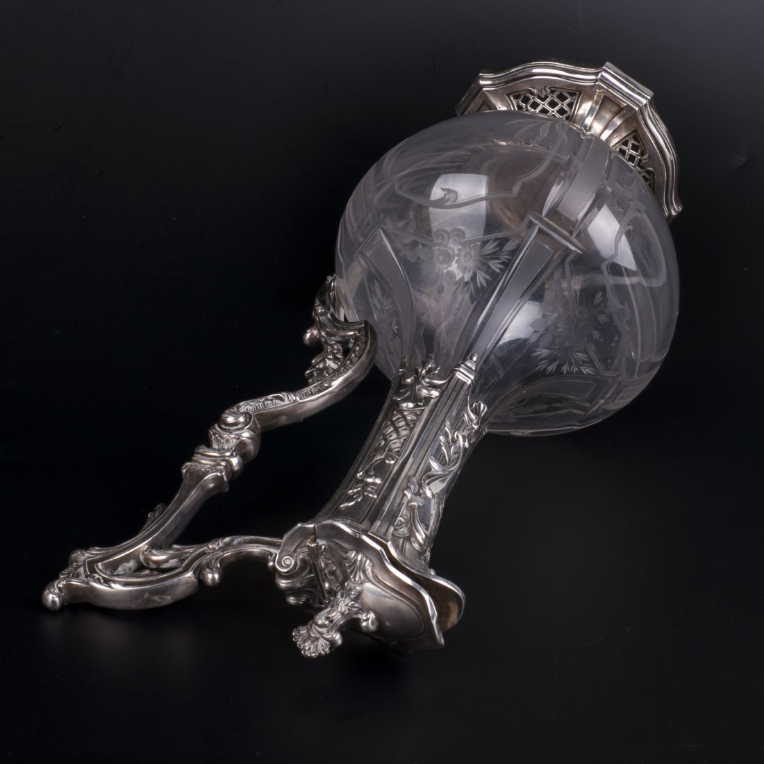 Antique French silver mounted decanter — image 6