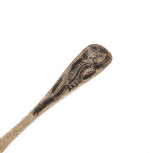 Russian decorative silver-gilt and niello spoon — image 2
