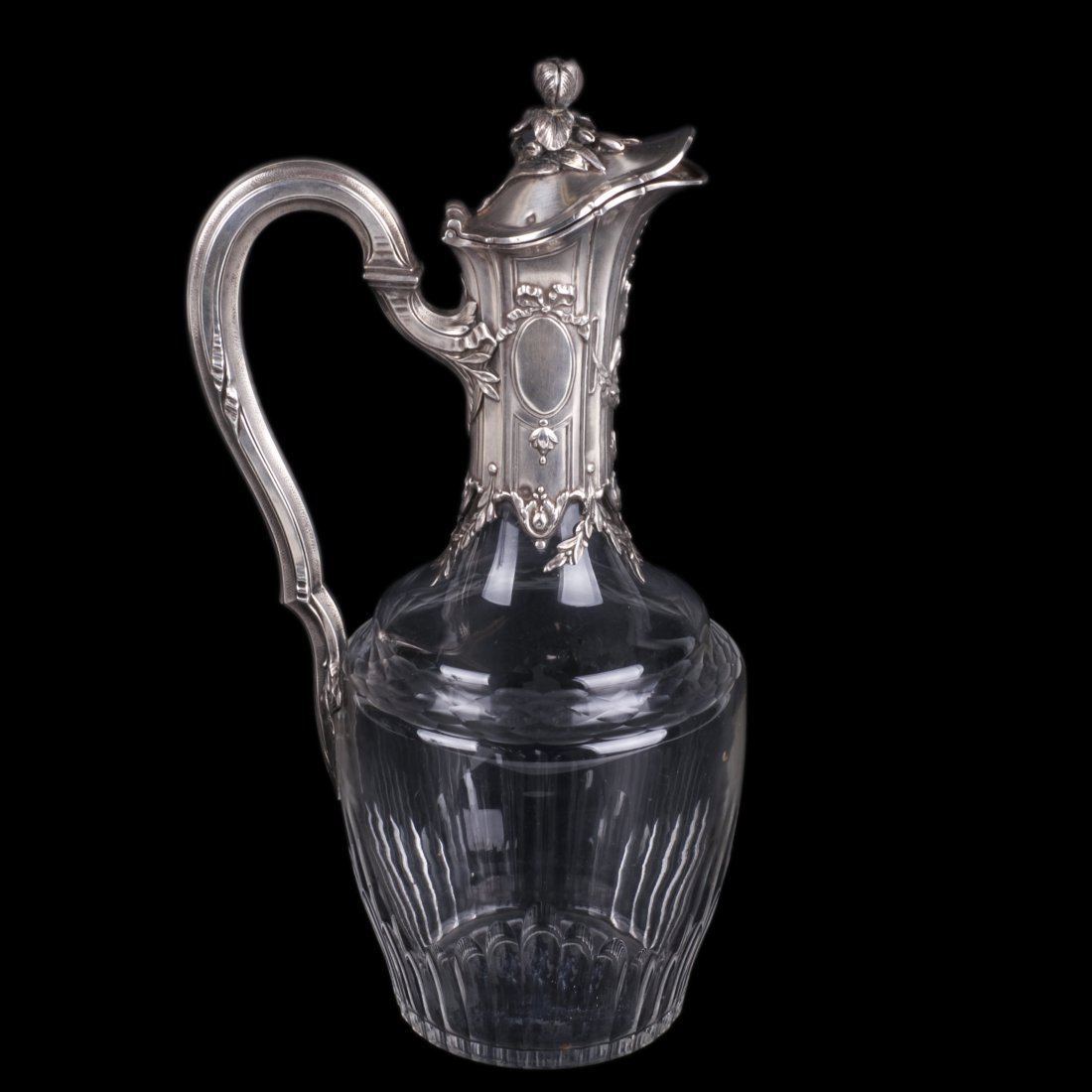 Antique French silver mounted decanter — image 1