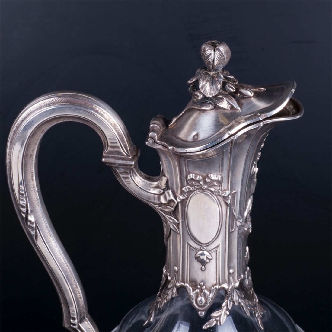 Antique French silver mounted decanter — image 2