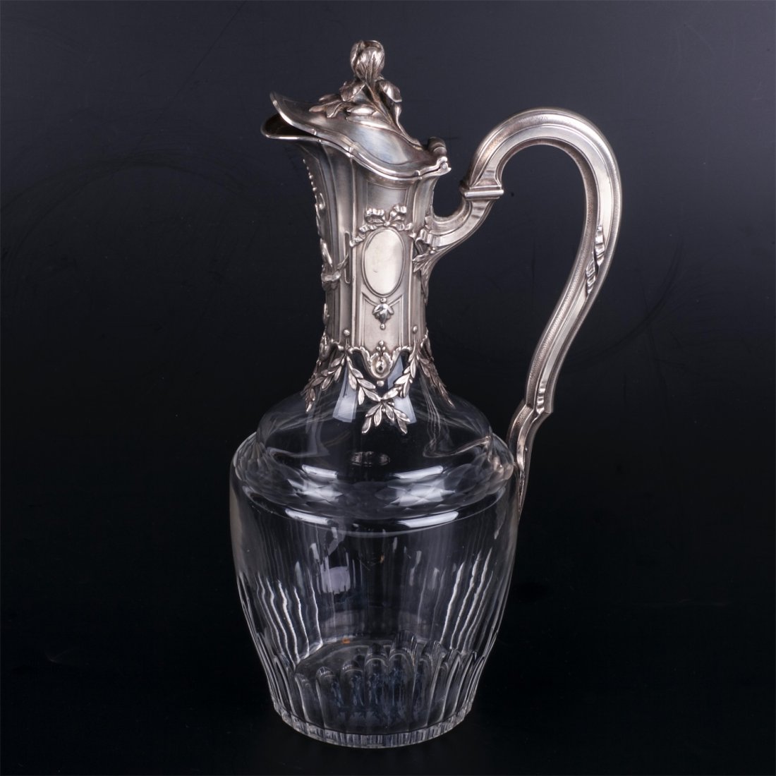 Antique French silver mounted decanter — image 3
