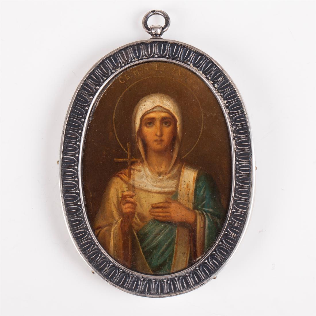 Rare icon of Saint martyr Tatiana, Faberge — image 2