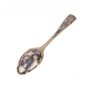 Russian decorative silver-gilt and niello spoon — image 1