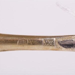 Russian decorative silver-gilt and niello spoon — image 4