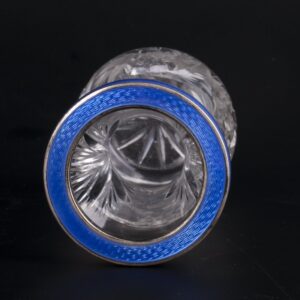 Antique crystal vase with silver and blue enamel — image 3