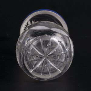 Antique crystal vase with silver and blue enamel — image 4