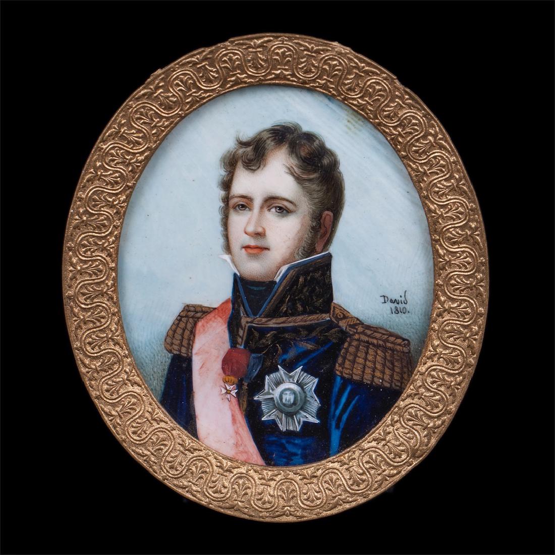 Michel Ney oval miniature signed David 1810 — image 1