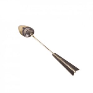 Russian silver-gilt and niello spoon depicting city — image 1