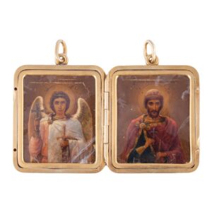 Russian travel diptych with saints. Petersburg — image 2