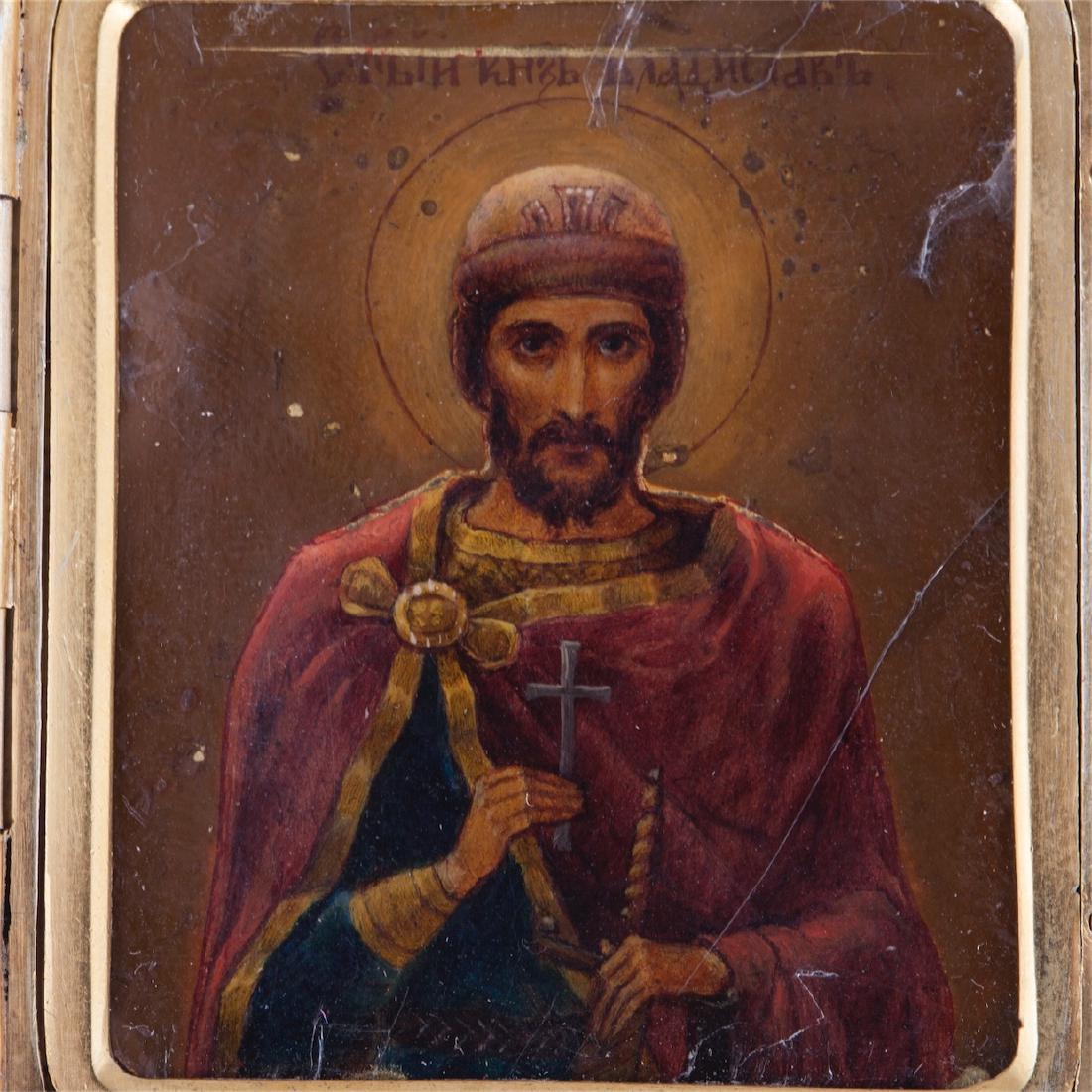 Russian travel diptych with saints. Petersburg — image 3
