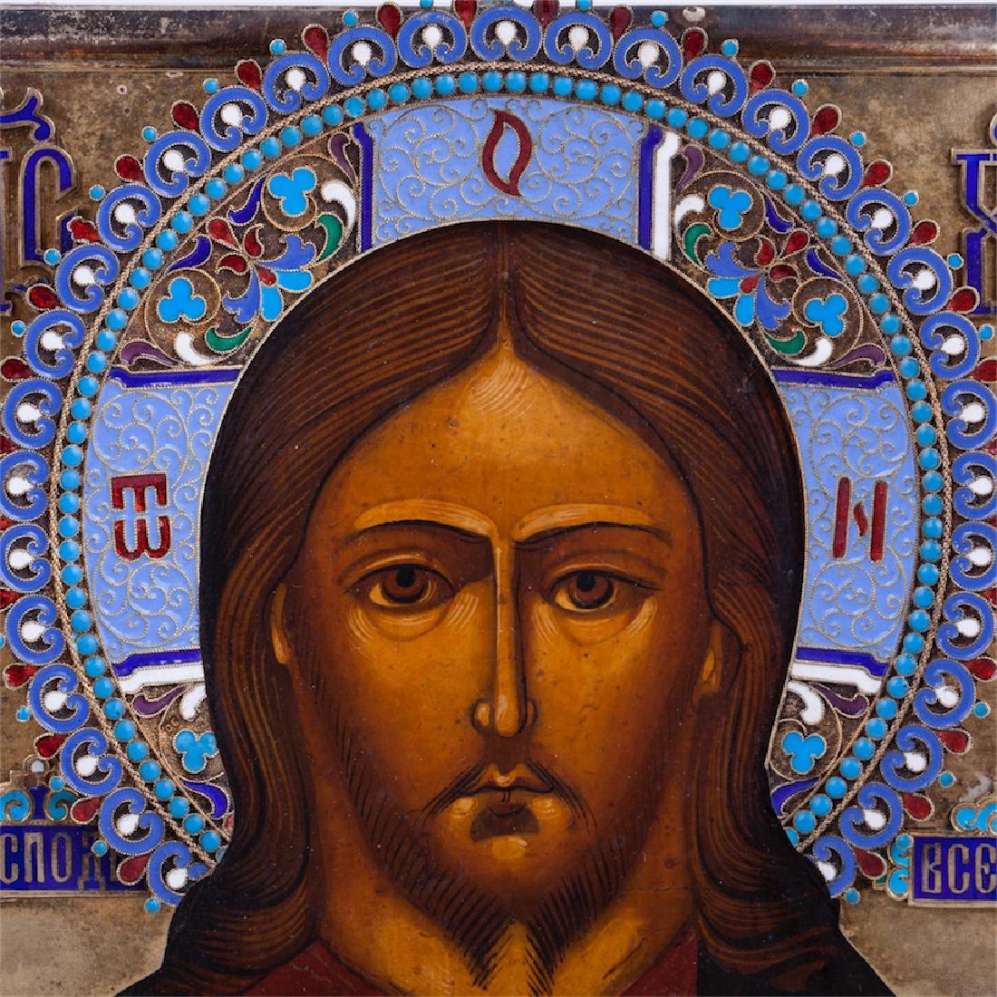 Russian 19th century icon of Christ Pantokrator — image 2