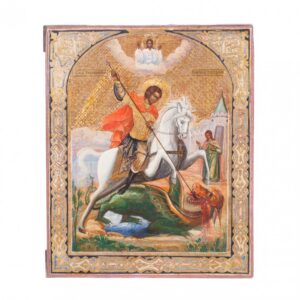Russian icon of the miracle of St. George. — image 1