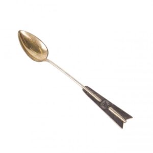 Russian silver-gilt and niello spoon depicting city — image 3