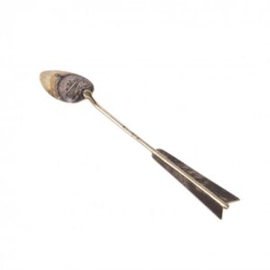 Russian silver-gilt and niello spoon depicting city — image 1