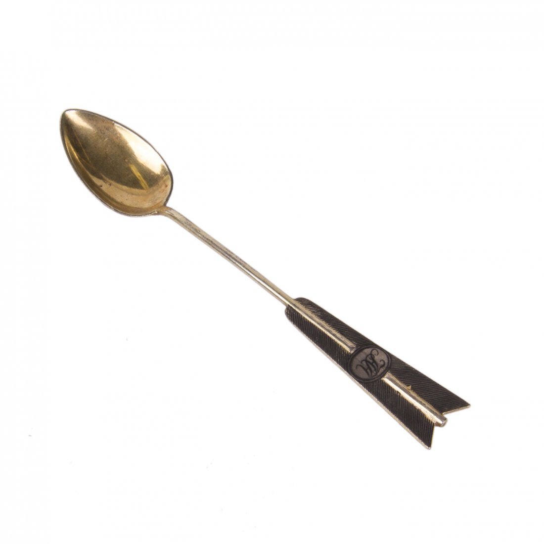 Russian silver-gilt and niello spoon depicting city — image 3