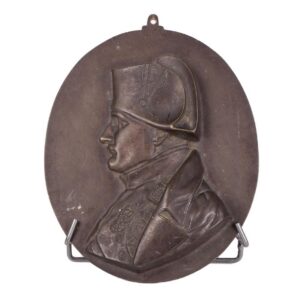 Bronze relief plate with Napoleon Bonaparte portrait — image 1
