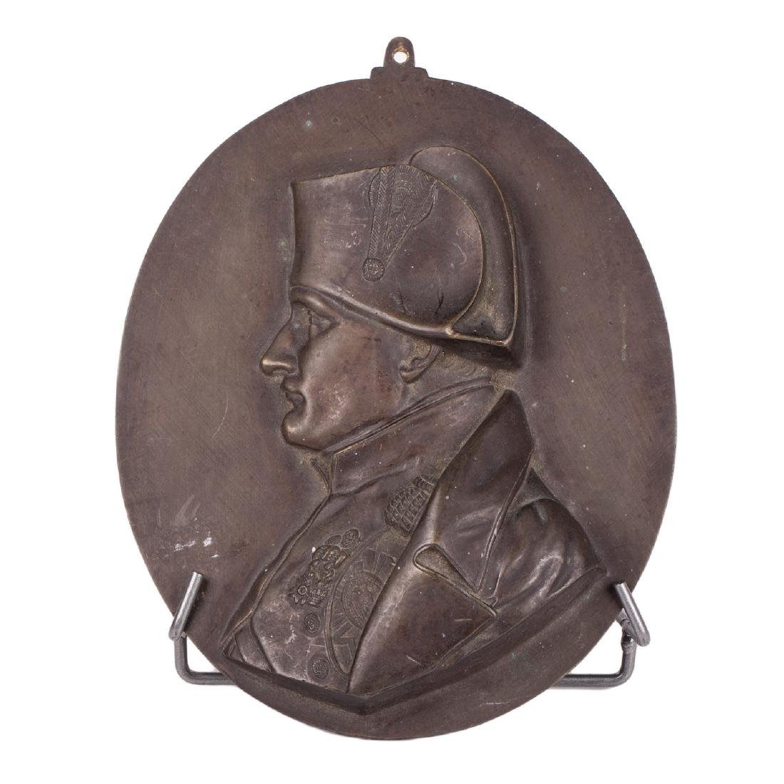 Bronze relief plate with Napoleon Bonaparte portrait — image 1