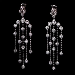 Cartier 18K Diamond Earrings "Diamants Legers De — image 1