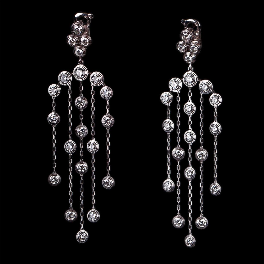 Cartier 18K Diamond Earrings "Diamants Legers De — image 1