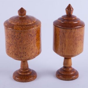 Pair tobacco cans made of birchwood. — image 1