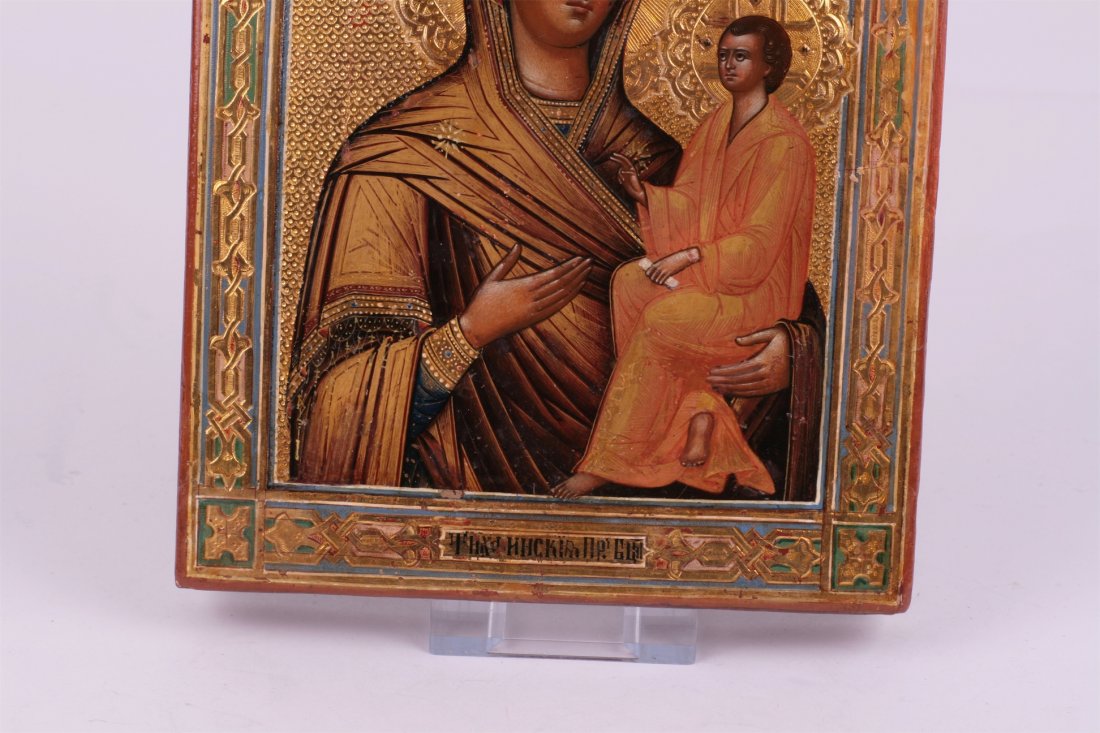 Russian icon of Mother of God of Tikhvin. — image 3