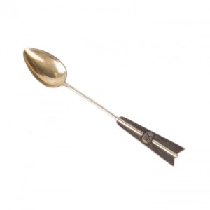 Russian silver-gilt and niello spoon depicting city — image 3