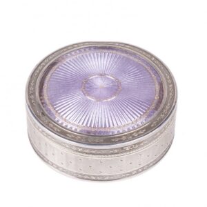 Antique silver and purple enamel box — image 1
