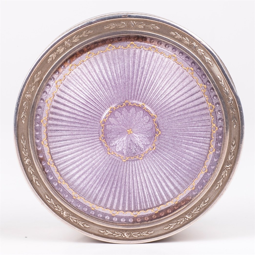 Antique silver and purple enamel box — image 2