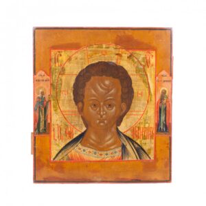 Russian icon of Christ Emmanuil with Saint Leontiyn of — image 1
