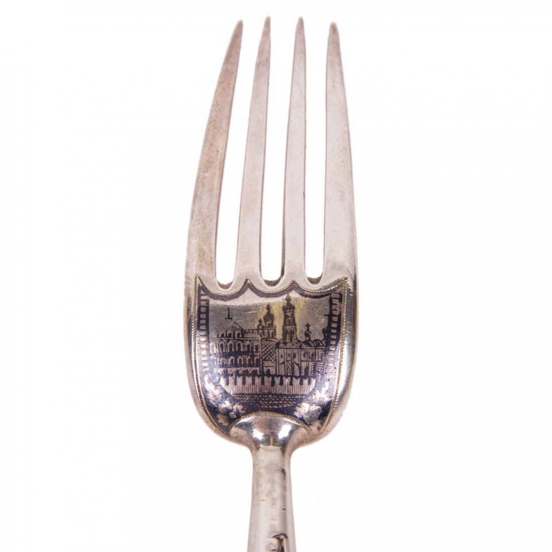 Russian silver and niello spoon with Moscow Kremlin — image 2